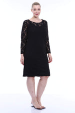 Large Size Lycra Lace Evening Dress KL15154 Black