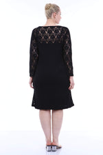 Large Size Lycra Lace Evening Dress KL15154 Black