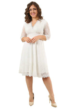 Large Size Lycra Lacy Short Dress KL70088