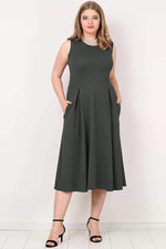 Plus Size Pockets Dress KL777 Khaki