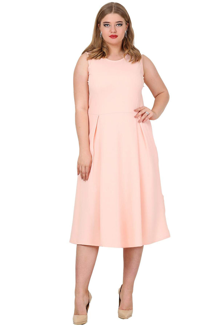 Plus Size Pockets Dress KL777 Powder