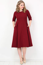 Plus Size Pockets Dress KL778 Burgundy