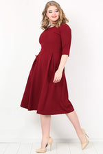 Plus Size Pockets Dress KL778 Burgundy