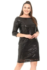 Plus Size Sequined Evening Dress KL5601