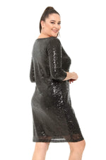 Plus Size Sequined Evening Dress KL5601
