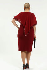 Plus Size Sequined Long Evening Dress KL8022K