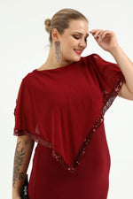 Plus Size Sequined Long Evening Dress KL8022K