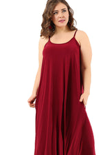 Large Size Sport Pocket Strappy Long Dress DD799