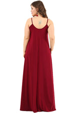 Large Size Sport Pocket Strappy Long Dress DD799