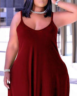 Large Size Sport Pocket Strappy Long Dress DD799