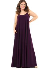 Large Size Sport Pocket Strappy Long Dress DD799