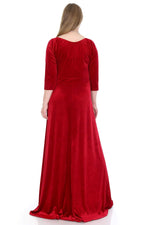 Plus Size Velvet Long Evening Dress KL56ka