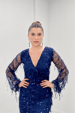 Pape Fringed Design Dress - Black