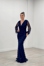 Pape Fringed Design Dress - Black
