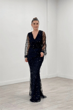 Pape Fringed Design Dress - Black