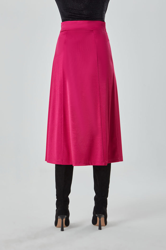 Satin Fuchsia Skirt