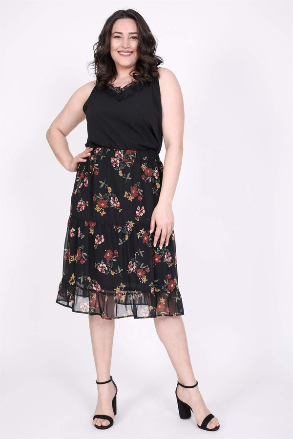 Angelino Chiffon Floral Skirt