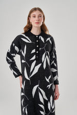 Special Patterned Soft Black Knitwear Dress