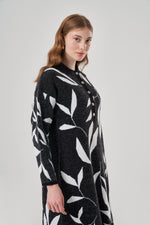 Special Patterned Soft Black Knitwear Dress