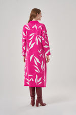Special Patterned Soft Fuchsia Knitwear Dress