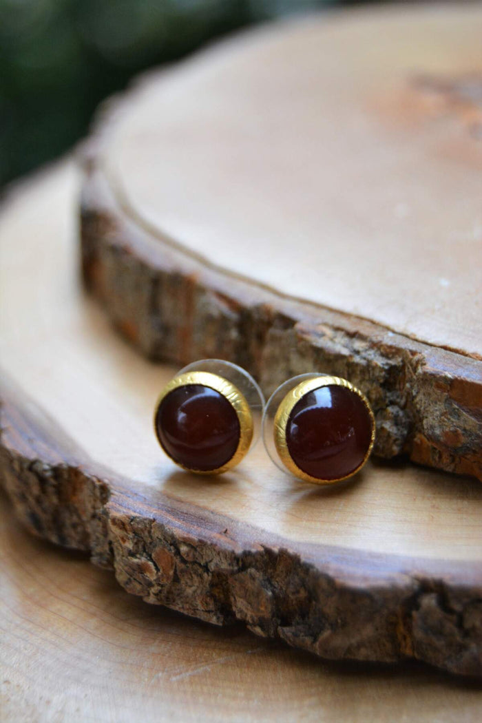 Agate Natural Stone Gold Plated Women's Earrings