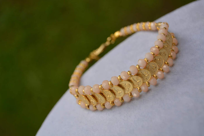 Gold Plated Monogram Design Women's Bracelet