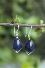 Women's Silver Earrings Lapis Lazuli Valentine's Gift