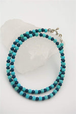 Healing Necklace for Evil Eye with Czech Crystal and Turquoise Stone