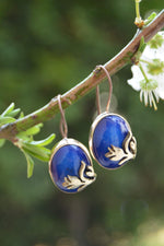 Hand Painted China Sailboat Ladies Earrings