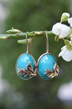 Handmade Turquoise Tile Earrings