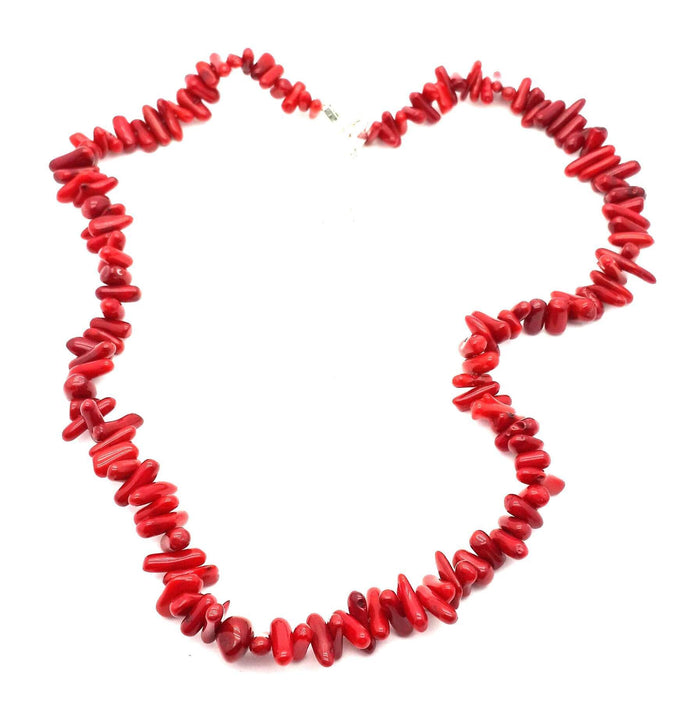 Gift Women's Necklace Natural Stone Red Coral