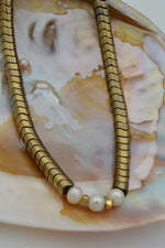 Healing Necklace Designed with Hematite and Pearl