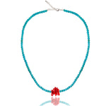 Coral Natural Stone Turquoise Necklace