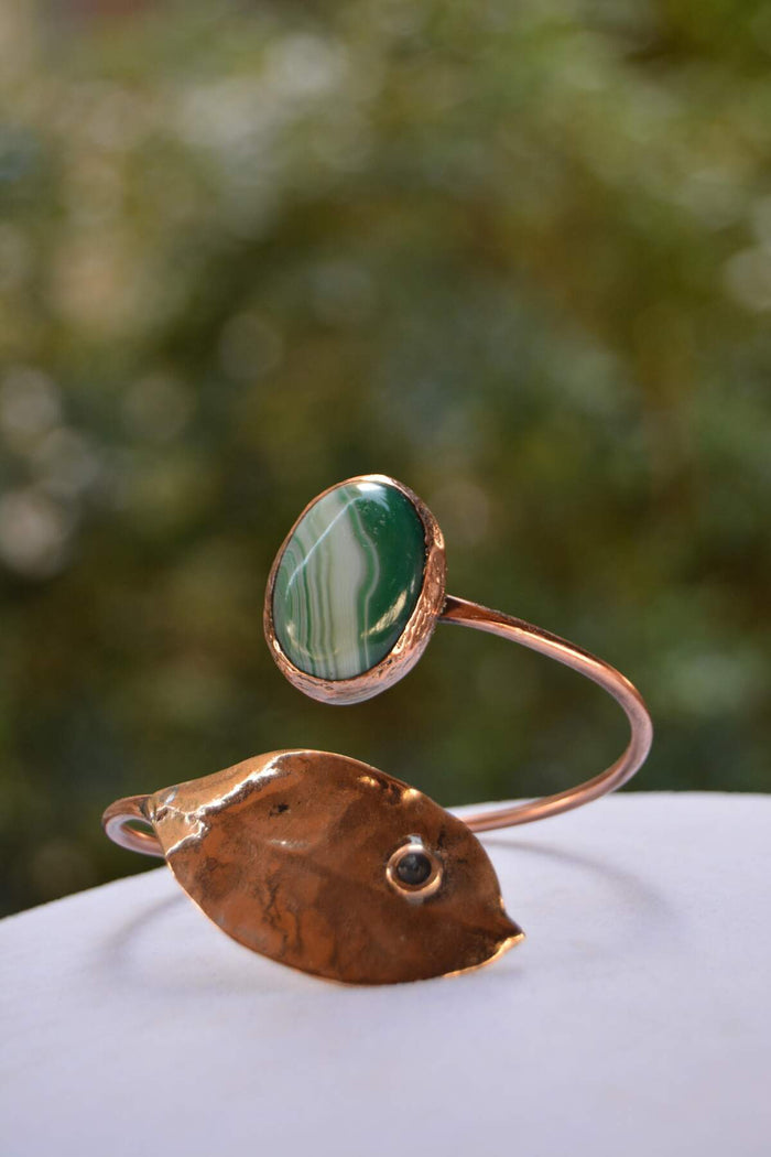 JEWELLERY Green Agate Stone Design Bracelet