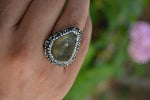 Adjustable Women's Ring with Chrystopras Stone