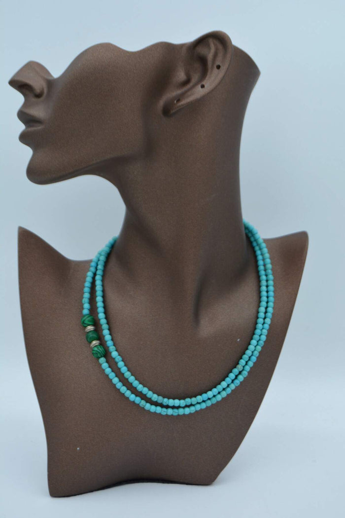 Malachite and Turquoise Stone Healing Necklace