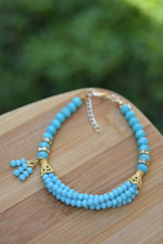 Mint Blue Czech Crystal Women's Bracelet