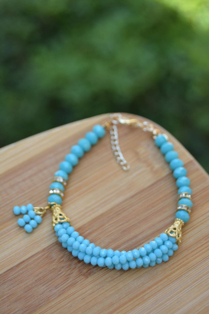 Mint Blue Czech Crystal Women's Bracelet