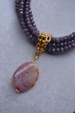 Purple Crystal and Agate Stone Special Design Necklace