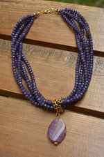 Purple Crystal and Agate Stone Special Design Necklace