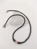 Rose Quartz and Hematite Stone Healing Necklace