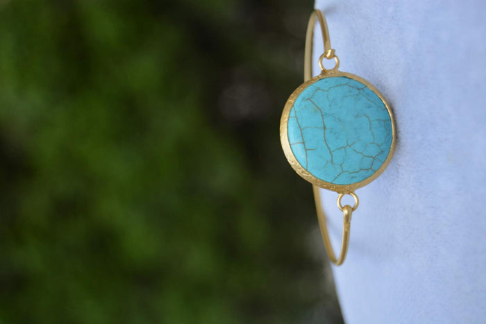 Turquoise Stone Gold Plated Bracelet
