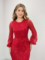 Tulle Payet Design Dress - Red