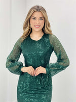 Tül Payet Design Dress - Emerald Green