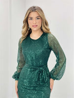 Tül Payet Design Dress - Emerald Green