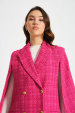 Tweed Cape Fuchsia Jacket