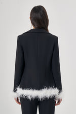 Feathered Luxury Black Jacket