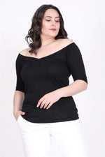 Angelino Overlapping Karman Neck T-Shirt