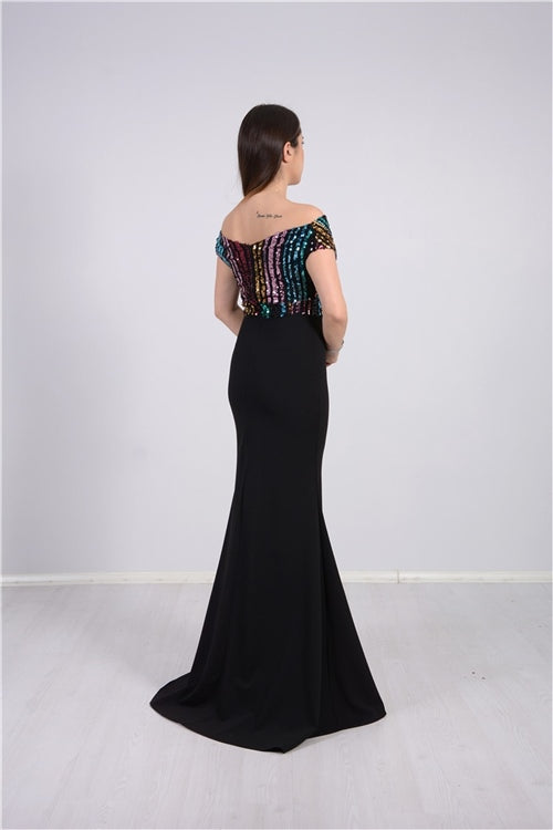 Payet Six Crepe Fish Evening Dress - Black