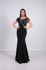 Payet Six Crepe Fish Evening Dress - Black